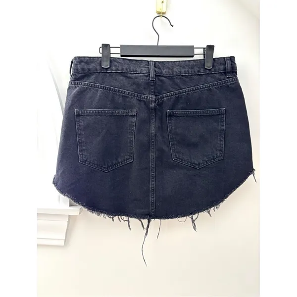 NWT Free People We the Free Sky High Black Denim Mini Skirt Size 10 Indie Sleaze - Image 8
