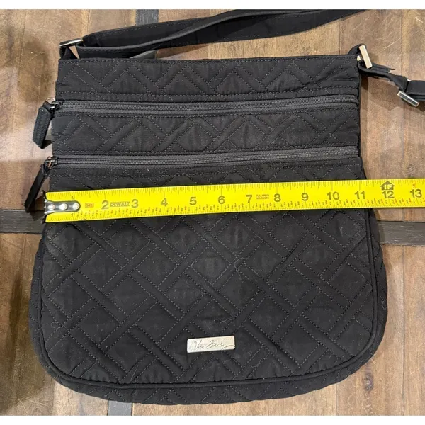 Vera‎ Bradley Black Quilted Triple Zip Hipster Crossbody Bag - Image 7