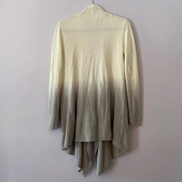Barefoot Dreams Cozychic Lite White Gray Ombre Cardigan Sweater Small / Medium - Image 5
