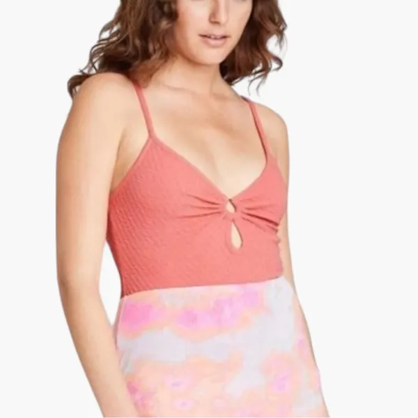 Wild Fable NWT. Coral Cutout Spaghetti Strap Bodysuit - Image 3