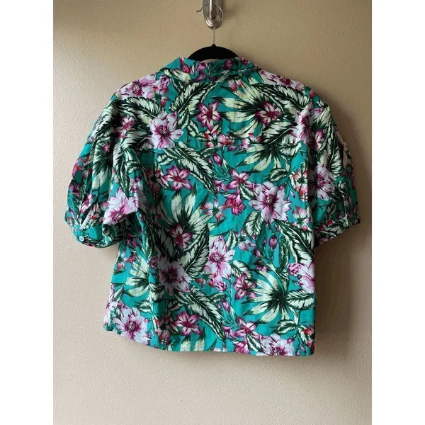 Walter Baker Jodie Top Cropped Hawaiian Shirt Amazon Tropic Women's Size Large - Image 2