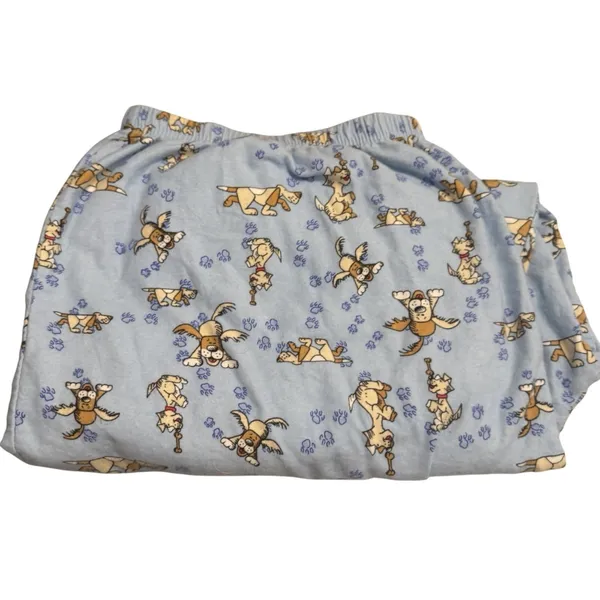 Blair Womens 3XL Pajama Set Blue Cotton Dog Print Button Front Sleepwear 39216 - Image 3
