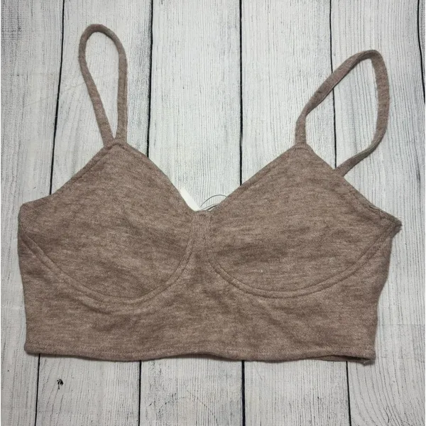 Zara Bustier Crop Top Cami Womens Size Small Light Pink Strappy Babydoll Fairy - Image 3