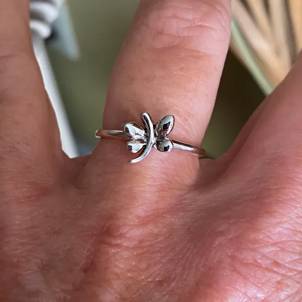 Butterfly Sterling Silver High Polished Minimalist Ring - Image 2