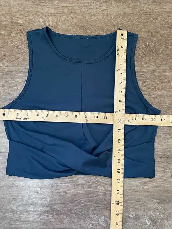 90 Degree Reflex Tank Top Size M Blue Twist Front Athletic Activewear Athleisure - Image 4