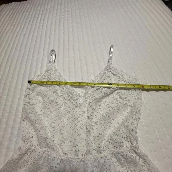 Frederick’s Of Hollywood White Floral Lace Romper Lingerie Sz L Large - Image 3