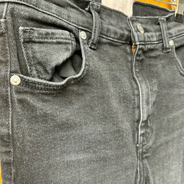 Revice Farrah High Rise Straight Leg Waistband Hem Denim Jeans Midnight Black 26 - Image 7