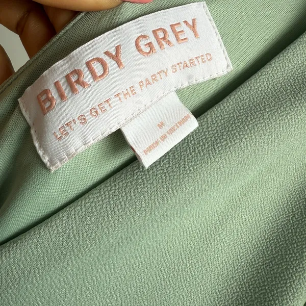 Birdy‎ Grey sz M green flutter sleeve maxi dress - Image 6