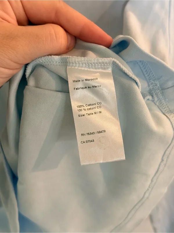 NU-IN Blue Crewneck Long Sleeve Long Crop Size Medium Pre Owned EUC 100% Cotton - Image 3