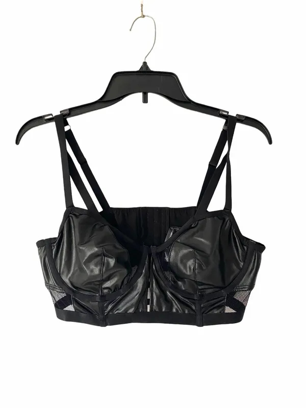 Torrid NWT Unlined Longline Underwire Bralette Black Faux Leather size 0 - Image 3