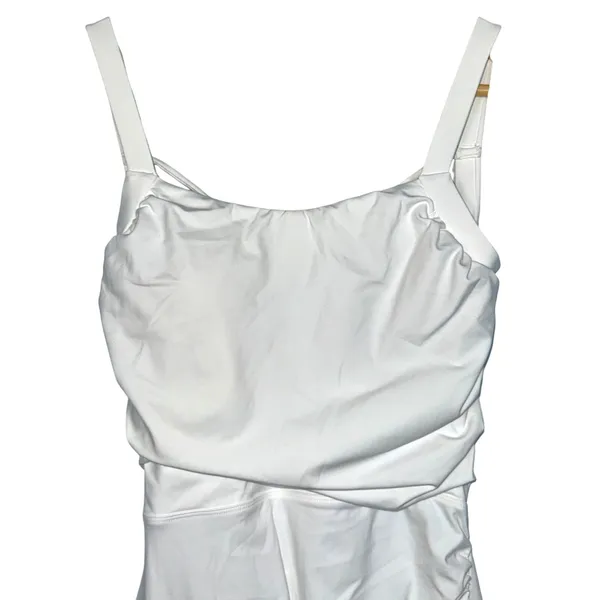 NWOT Halara White Ruched Lace Up Open Back Bodycon Pencil Maxi Dress Size M - Image 10