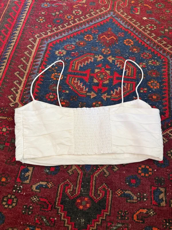Reformation‎ linen white tube top tank smocked - Image 4