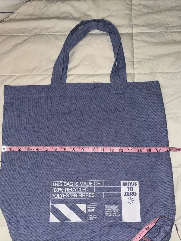 Nike Blue Canvas Messenger Tote with White Swoosh - Image 3