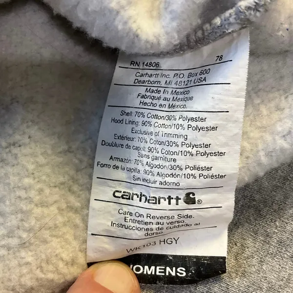 Carhartt Gray Half-Zip Hoodie - Image 5