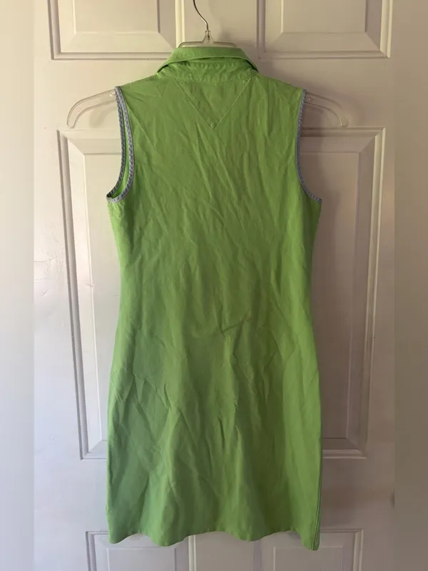 VTG Tommy Hilfiger Green Polo Dress S Preppy Tennis Yacht Club Resort Vacation - Image 9
