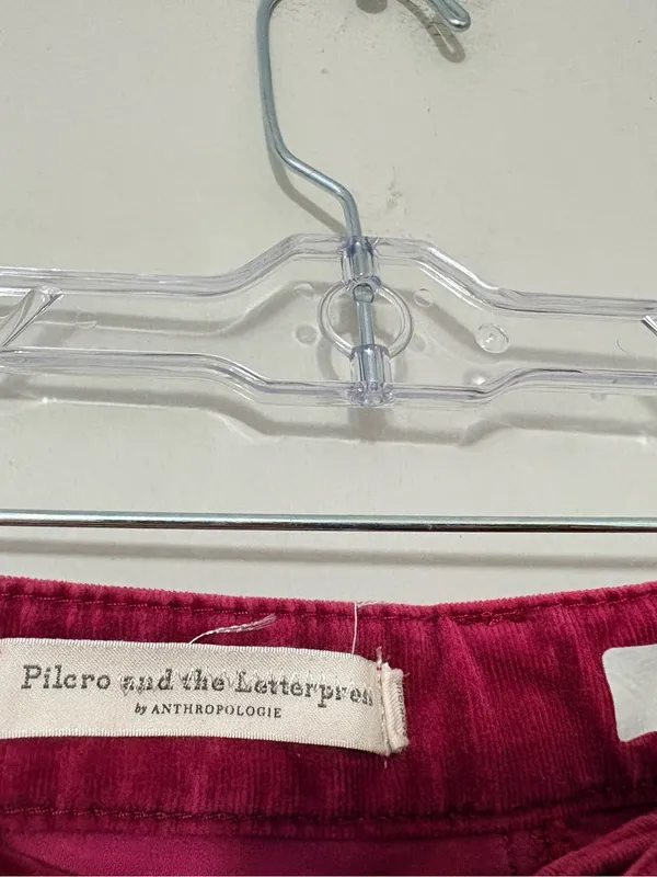 Pilcro and the Letterpress Anthropologie High Rise Skinny Corduroy Pants Magenta Size 26 - Image 3