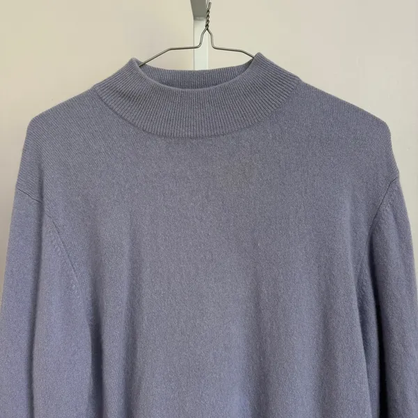 Charter Club‎ Cashmere Office Siren Academia Preppy Mock Neck Sweater XL Purple - Image 2