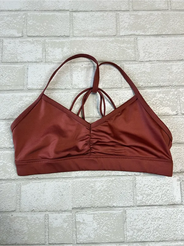 Alo Yoga Sunny Women’s Rust Strappy Back Sports Bra Size Medium - Image 3