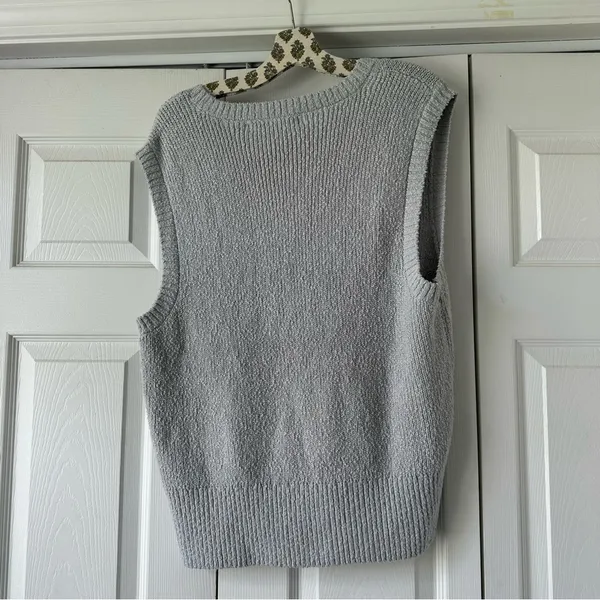 NWOT Free People Beach V-Neck Sweater Vest Penny Knit Top - Image 4