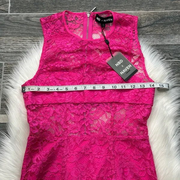 NWT NBD X Naven Lace Dahlia Dress in Pink Glo - Image 8
