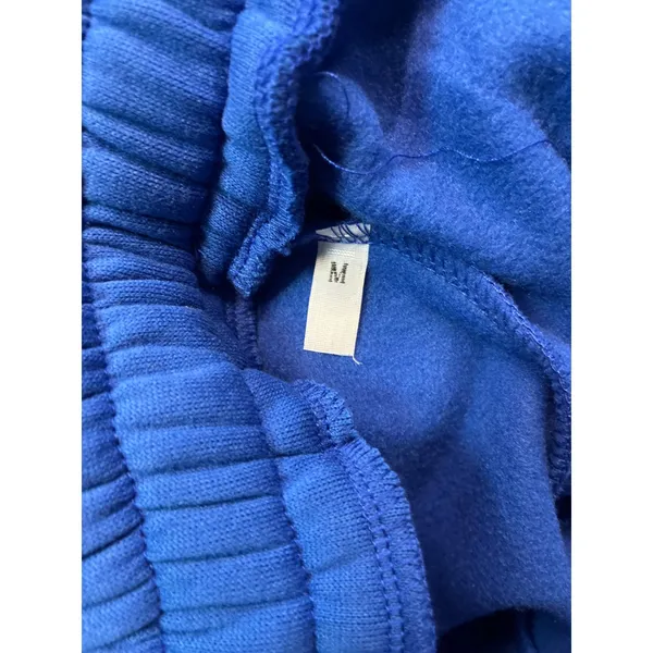 Royal Blue Wide Leg Pintuck Sweatpants Womens‎ Medium Fleece Lined Drawstring - Image 7