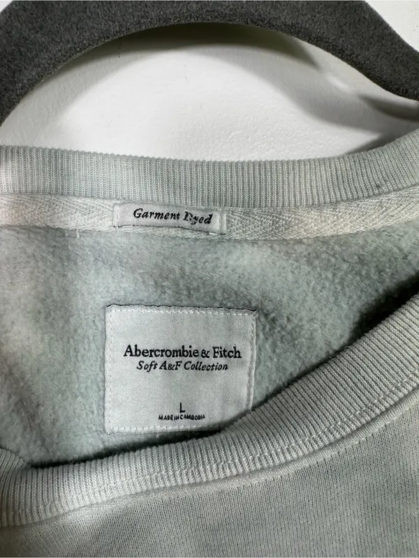 Abercrombie & Fitch Tie Dye Crewneck Sweatshirt Green White Soft‎ A&F Large - Image 6