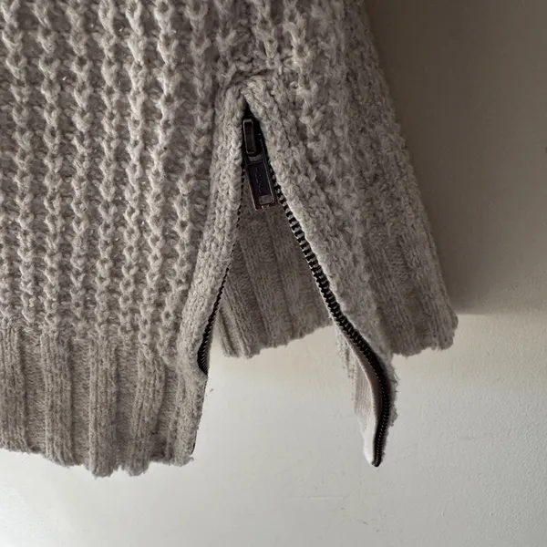 American Eagle Gray Waffle Knit Mock Neck Sweater Dress Long Sleeve‎ - Image 8