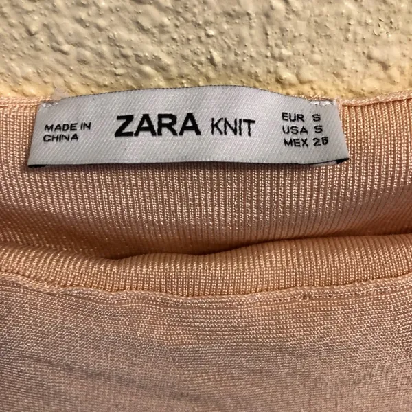 ZARA Knit Crop Top In Pink Blush S - Image 3