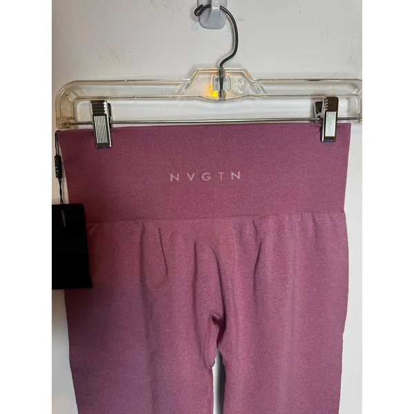 NVGTN Mauve Purple Contour Seamless High Waisted Workout Gym Leggings Size M - Image 8