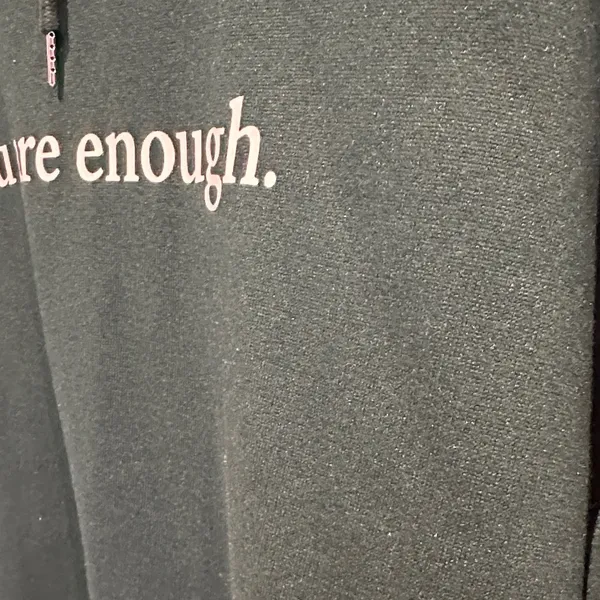 Dark Green Hoodie with Inspirational Text size medium - Image 3