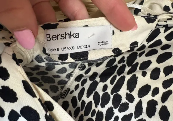 Bershka Black & White Animal Print Slip Dress - Image 3