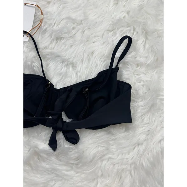 Quince Italian Demi Bikini Top Black Size Medium - Image 7