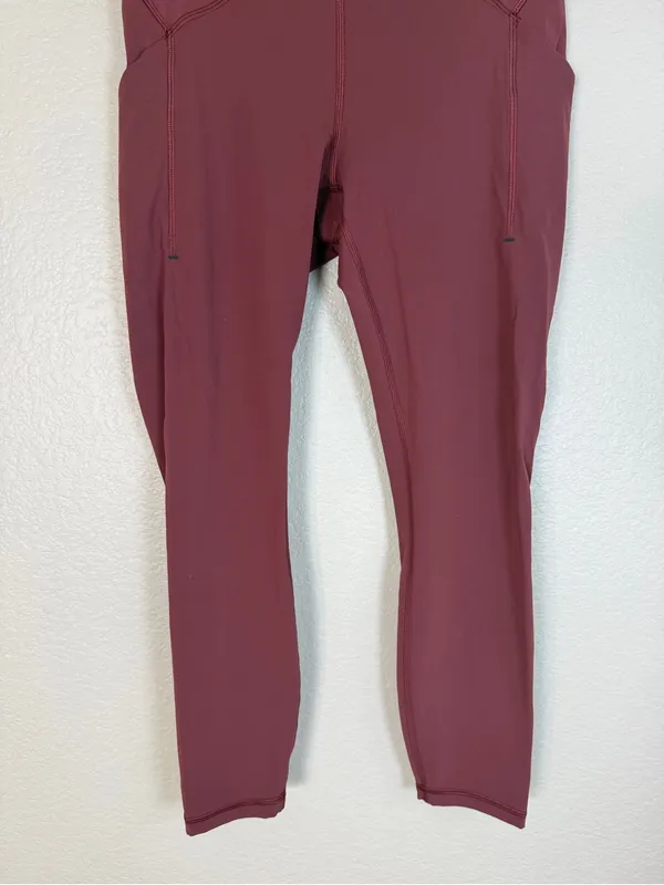 Lululemon Power Thru High Rise Tight Leggings 25” Red Merlot size 10 $128 - Image 9