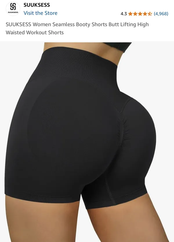 Butt Lifting Workout Shorts Black Size L - Image 2