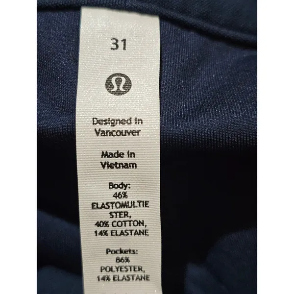 NWT Lululemon Womens True Navy City Sleek 5 Pocket Wide Leg Utilitech Pants 31 - Image 4