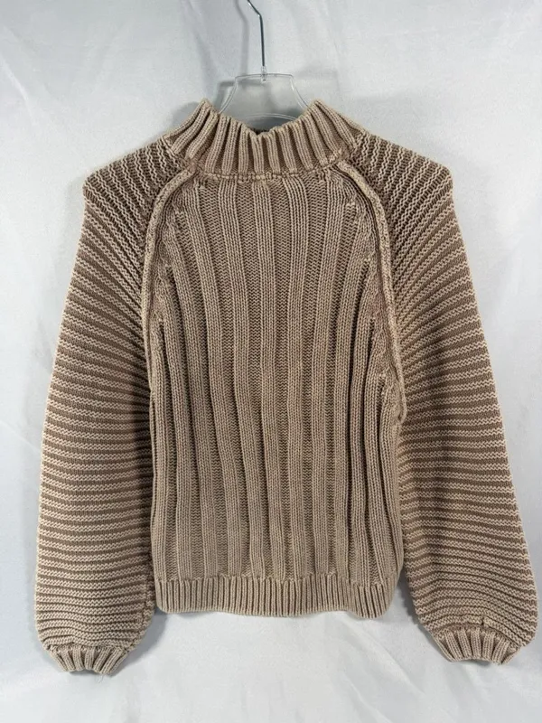 FREE PEOPLE "Sweetheart Sweater" cotton chunky Women's Size M - Image 3