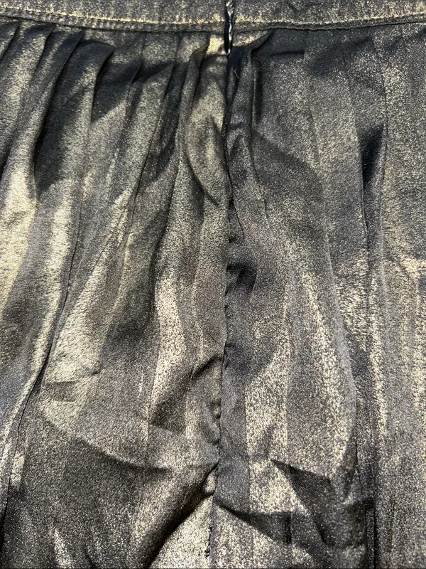 Abercrombie & Fitch Metallic Pleated Midi Skirt Size Small Gunmetal - Image 9