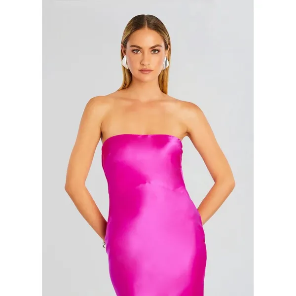 Retrofête Keaton Silk Maxi Dress Neon Pink Size‎ L NWT - Image 7