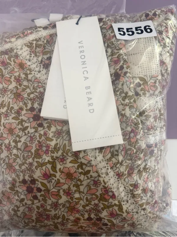 Veronica Beard‎ Addilyn Floral cotton peasant dress with lace trim - Image 8