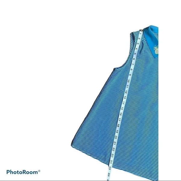 ModCloth Pineapple Collar Sleeveless Blouse Blue Size S - Image 3