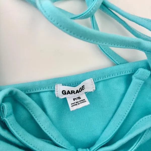 Garage Aqua Blue Halter Top - Image 4