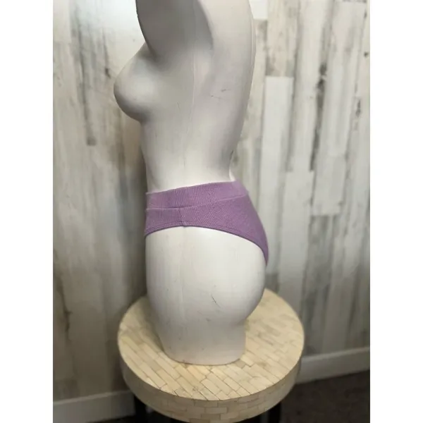 SheIn Lavender Ribbed High Waisted Bikini Bottoms Minimal Swimwear Small - Image 2