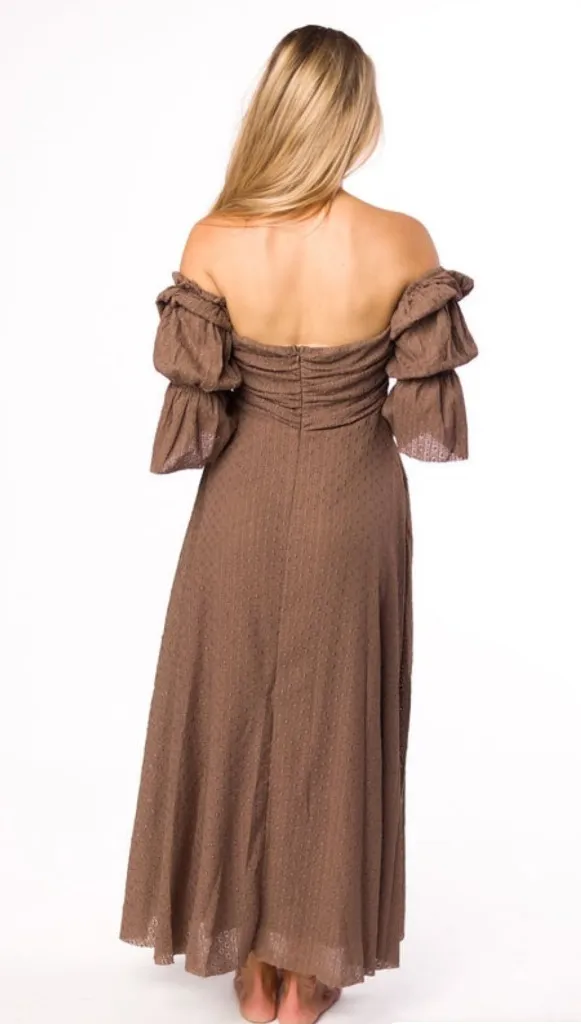 Worth Collective NWT Corrine Tiered Sleeve Maxi Dress with Pockets in Deep Mocha - Bump Friendly - Image 3