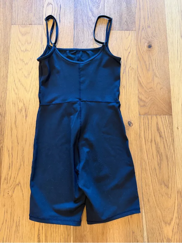 Black one piece workout outfit - Image 2