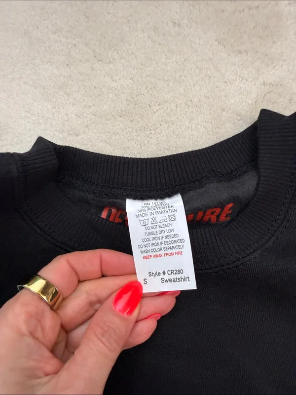 Departure Airplane Mode Crewneck Sweatshirt in Black & White Size Small NWT - Image 7