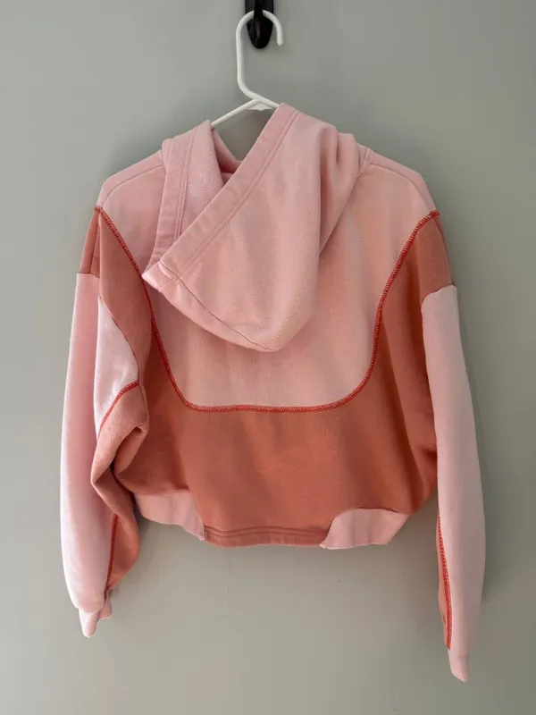 Nike Pink Colorblock Cropped Hoodie Women’s L - Image 6