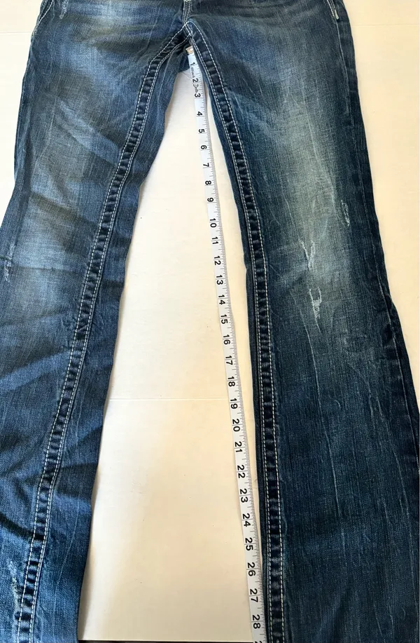 Miss Me Bootcut Jeans Size 27 Studded Pocket Medium Wash - Image 10