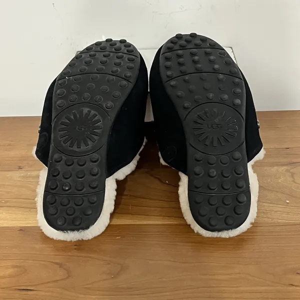 UGG Lane Slip On Shearling Slippers Loafers Black Shoes Women's Size 6‎ - Image 5