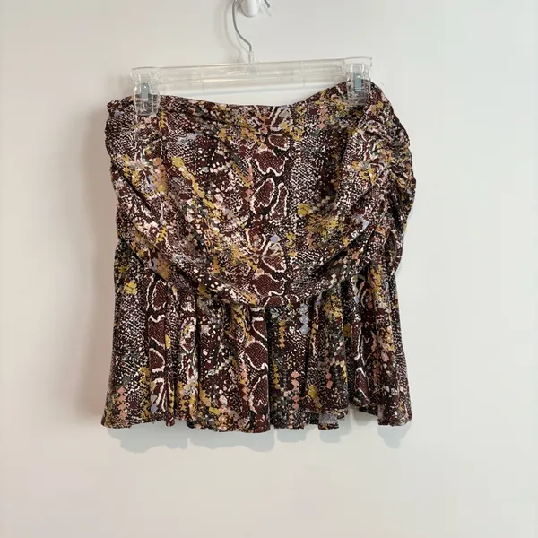 Free‎ People Saturday Sun Mini Skirt mixed print size 8 - Image 3
