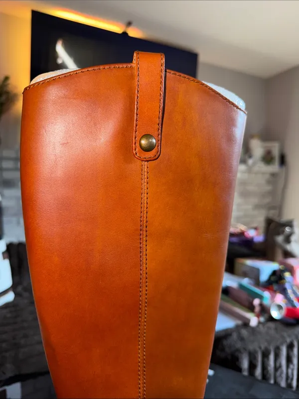 INC Fawne Leather Knee‎ High Boots cognac Brown Size 5.5 - Image 8